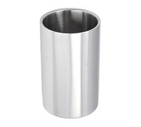 Glomora Wine Bucket, Slim Straight Shape Silver Double Stainless Steel Contemporary Style Wine Bottle Cooler Chiller for Bar