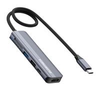 Glomtheia Hub USB C 6 in 1 con HDMI, USB 3.0, USB 2.0, lettore di schede SD/TF e ricarica PD 100W, dati ad alta velocità 5Gbps e adattatore multiporta USB per MacBook M1/M2, iPhone 15 Pro Series,