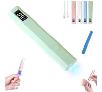 Glonailstickers Finger Nails UV Light, Glo Nail Stickers Kit with UV Light, Handheld UV Light for Gel Nails, Cordless UV LED Nail Lamp, Portable Mini Nail Dryer for Home Personal DIY (Green)