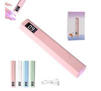 Glonailstickers Finger Nails UV Light, Handheld UV Light for Gel Nails, Glo Nail Stickers Kit with UV Light, Portable Mini Nail Dryer, Rechargeable Mini Nail Lamp (Pink)