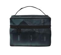 Gloomy Mansion Forest Scene Travel Makeup Bag - Organizer portatile per articoli da toeletta con scomparti con cerniera per spazzole, bottiglie e prodotti per la cura della pelle