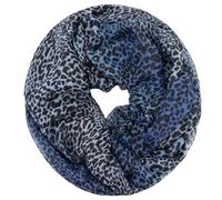 Gloop Sciarpa da donna con motivo Leo, strisce colorate morbide fazzoletti da collo, 00855a20 blu, Taglia unica