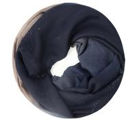 Gloop - Sciarpa da donna, leggera, a tubo, in diversi colori, Blu/beige., Taglia unica