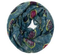 Gloop Sciarpa da donna leggera ad anello tubolare in molti colori, sciarpa, panno, 00847A7 blu+verde, Taglia unica