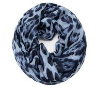 Gloop Sciarpa leggera da donna, in molti colori, con motivo leopardato, Blu leopardato, Taglia unica