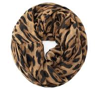 Gloop Sciarpa leggera da donna, in molti colori, con motivo leopardato, Leopardo Marrone, Taglia unica