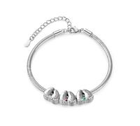 Glooraca Braccialetto personalizzato con pietra portafortuna per mamma, braccialetto con pietra portafortuna con nome, data, regalo personalizzato per la festa della mamma e Natale, Misura unica