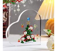 Glooraca Decorazioni Natalizie per Mamma e Papà, Segni Decorativi in Acrilico 10 x 10 cm, Regali di Natale Personalizzati con 5 Nomi