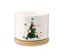 Glooraca Fioriera natalizia con nome personalizzabile, vasi in ceramica per famiglia di 2/3/4/5/6/7/8, regalo personalizzato per Natale (3 nomi)