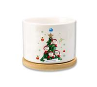 Glooraca Fioriera natalizia con nome personalizzabile, vasi in ceramica per famiglia di 2/3/4/5/6/7/8, regalo personalizzato per Natale (4 nomi)