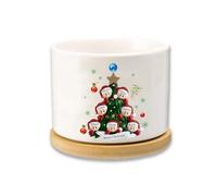 Glooraca Fioriera natalizia con nome personalizzabile, vasi in ceramica per famiglia di 2/3/4/5/6/7/8, regalo personalizzato per Natale (7 nomi)