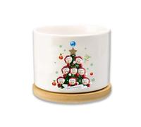 Glooraca Fioriera natalizia con nome personalizzabile, vasi in ceramica per famiglia di 2/3/4/5/6/7/8, regalo personalizzato per Natale (8 nomi)