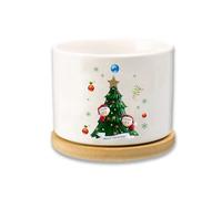 Glooraca Fioriera natalizia con nome personalizzabile, vasi in ceramica per famiglia di 2/3/4/5/6/7/8, regalo personalizzato per Natale (2 nomi)