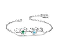 Glooraca Regali per la mamma braccialetti personalizzati con pietra portafortuna per le donne personalizzati con nomi a cuore braccialetto gioielli regali per la festa della mamma Natale
