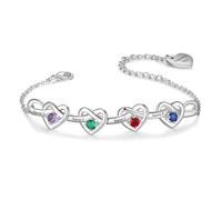 Glooraca Regali per la mamma braccialetti personalizzati con pietra portafortuna per le donne personalizzati con nomi a cuore braccialetto gioielli regali per la festa della mamma Natale