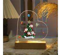 Glooraca Regalo di Natale personalizzato per la mamma Luce notturna personalizzata Decor per camera da letto Regali di Natale lampada personalizzata per mamma papà (4 Nomi)