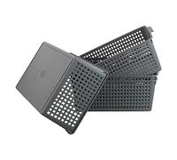 Gloreen Cesto Portaoggetti Multiuso in Plastica Grigio per Organizzatore, Set di 4