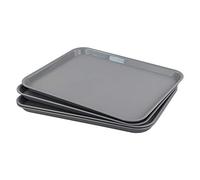 Gloreen Vassoio da Portata per Ristoranti Fast Food, Set da 4 Vassoio Plastica Rettangolare, Grigio