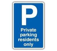 GloReflect - Cartello di sicurezza con scritta "V Safety GloReflect Private Parking Residents Only", 400 x 600 mm, in vinile autoadesivo, GloReflect