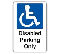 GloReflect - Cartello di sicurezza obbligatorio con scritta "V Safety GloReflect Disabled Parking Only", 200 x 300 mm, vinile autoadesivo