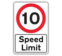 GloReflect - Segnale di sicurezza V Safety GloReflect Speed Limit, limite di velocità 10 MPH, 300 x 450 mm, plastica rigida da 1,2 mm, GloReflect