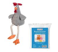 Glorex 04648-1K - Set Completo di Peluche da imbottire, Gallo Pollo, ca. 40 cm, incl. 100 g di Cotone idrofilo, per Creare Oggetti di Artigianato e Coccole