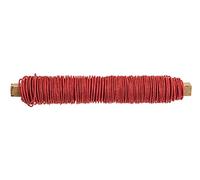 GLOREX 223-Filo per Avvolgere la Carta Arrotolato 0,8 mm, Lunghezza, Rosso, per Realizzare composizioni Floreali e corone di Fiori, Colore Red, 22 m, 6 1280 223