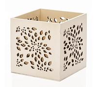 GLOREX 401-Lanterna con Motivo Ornamentale, Circa, Legno di pioppo, Come Decorazione da Tavolo, Colore Wood-Coloured, 10 x 10 x 10 cm, 6 2003 401