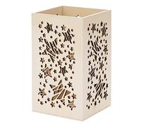 Glorex 412-Lanterna con Motivo a Stella, Circa, Legno di pioppo, Come Decorazione da Tavolo, Colore Wood-Coloured, 17 x 10 x 10 cm, 6 2003 412