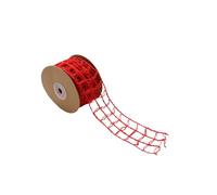 Glorex 452-Nastro di iuta con filo, spessore 5 cm, nastro resistente con rinforzo, lunghezza 5 m, rosso, come decorazione, per lavori artigianali e creativi, Tinta unita, 6 3803 452