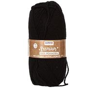 Glorex Lana Premium in 100% Acrilico, Facile da Lavorare, Versatile, Calda, Morbida, Non graffia, 50 g, Circa 140 m, Nero, unità