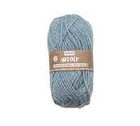 Glorex 5 1002 02 - Gomitolo Wooly 70% acrilico/30% lana, molto morbido e caldo, comodo da indossare, 50 g, circa 90 m, azzurro mélange, ideale per cappelli, sciarpe e scaldamuscoli