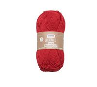 Glorex 100% Cotone, Versatile, per lavori a Maglia, Uncinetto e Artigianato, Ottima qualità, Morbido e Lavabile, 50 g, Circa 170 m, Colore: Rosso, unità