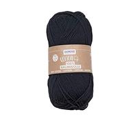 Glorex 100% Cotone, Versatile, per lavori a Maglia, Uncinetto e Artigianato, Ottima qualità, Morbido e Lavabile, 50 g, Circa 170 m, Nero, unità