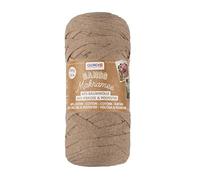 GLOREX 5 1005 08 - Bande Macramé, filato tessile morbidissimo in 60% cotone / 40% viscosa, per uncinetto, maglia, annodatura e design tessile, 250 g, ca. 125 m, marrone chiaro