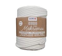 Glorex Cord 5 1006 11-Cordoncino macramè Crema, 500 g con Spessore di 5 mm e Lunghezza di 85 m, Filato Morbidissimo per Uncinetto, Maglia, annodatura e Design Tessile, Textile Yarn, Woven Cream, unità