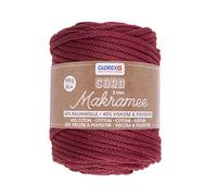 Glorex 5 1006 18-Cordoncino macramè Bordeaux, 500 g con Spessore di 5 mm e Lunghezza di 85 m, Filato Tessile Circolare per Uncinetto, Maglia, annodatura e Design, Colore
