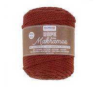 Glorex 5 1007 22 - Corda per macramè 5 mm, 500 g, Terracotta, Lunghezza 85 m, Filato Tessile Morbidissimo in 60% Cotone, 40% Viscosa, per Uncinetto, Maglia, annodatura e Design Tessile