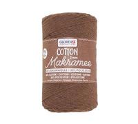 Glorex 5 1008 31 macramè 2 mm, 250 g, Marrone, Lunghezza 225 m, Filato Tripla Torsione, 100% Cotone, per Uncinetto, Maglia, annodatura e modellatura