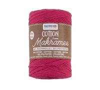 Glorex 5 1008 36 macramè 2 mm, 250 g, Rosa Neon, Lunghezza 225 m, Filato Tripla Torsione, 100% Cotone, per Lavorare all'Uncinetto, a Maglia, Legare e Modellare