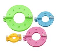 Glorex 5 2001 44 - Creatore di Pompon in plastica, Set con 4 Misure Diverse, per Creare Pompon