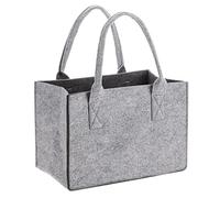 Glorex 6 1212 270 - Borsa in Feltro dal Look Moderno, Grande Circa 26 x 38 x 24 cm in Grigio/Antracite, Borsa per la Spesa per riporre e trasportare la Spesa, Facile da Pulire
