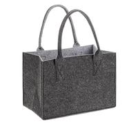 Glorex 6 1212 271 - Borsa in Feltro dal Look Moderno, Grande Circa 26 x 38 x 24 cm in Antracite/Grigio, Borsa per la Spesa per riporre e trasportare la Spesa, Facile da Pulire