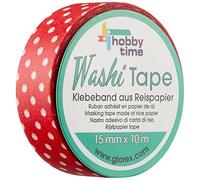 Glorex 6 1222 714 - Nastro washi a pois, in plastica, multicolore, 5 x 5 x 1,5 cm