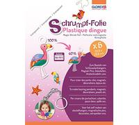 Glorex 6 1230 704-Pellicola termoretraibile in Formato A4, Set di 5 Fogli, Trasparente, per la creazione di cartellini e Spille individuali, Plastic, Transparent