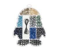Glorex 6 1630 331 - Set di Perline per Gioielli, 395 Pezzi, Blu e Argento Assortiti, Adatto per Creare Gioielli, Braccialetti, collane, Accessori e Decorazioni