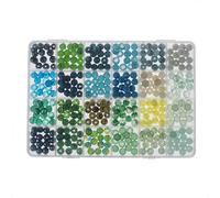 Glorex 6 1630 343 - Set di Perle di Vetro turchesi e Verdi assortite, Adatte per la creazione di Gioielli, bracciali, collane, Accessori o Come Decorazione