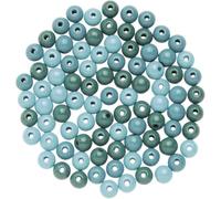 Glorex 6 1654 054 Legno Perle 47 Pezzi, in Legno, Turchese, 11 x 8.6 x 1 cm