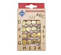 Glorex 6 1671 004 - Set per Il Ferro da Bollo Pebaro in Ottone, 16 Pezzi con Lettere dalla A alla L, da avvitare, Adatto al Ferro da Bollo Pebaro