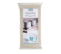 Glorex 6 1780 702 - Keramiton Bianco, 1000 g di Argilla da modellazione, indurente all'Aria e combustibile, inodore, per Ceramica e Artigianato